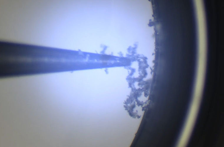 Material extraction during surface cutting, preparing the collected sample for downstream analytical testing